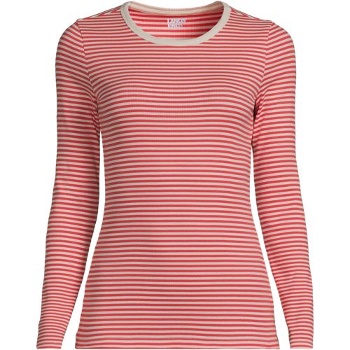 Women's Long Sleeve Micro Rib T-Shirt, Front