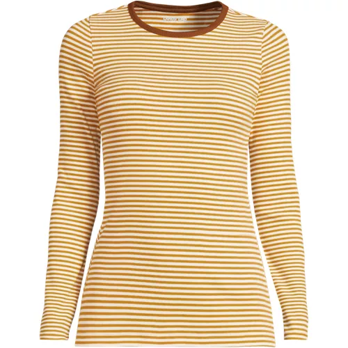 Women's Long Sleeve Micro Rib T-Shirt, Front