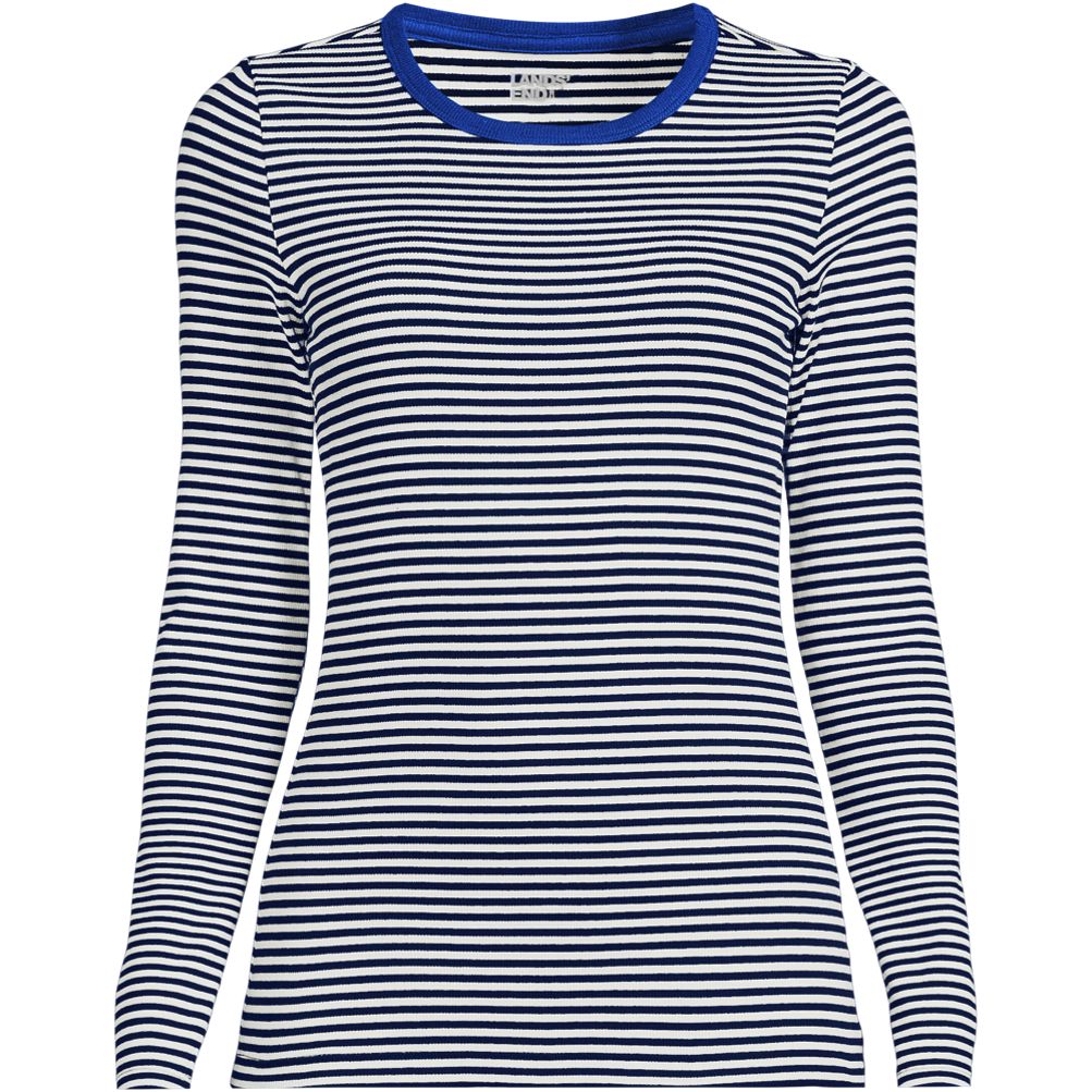 Women's Long Sleeve Micro Rib T-Shirt | Lands' End