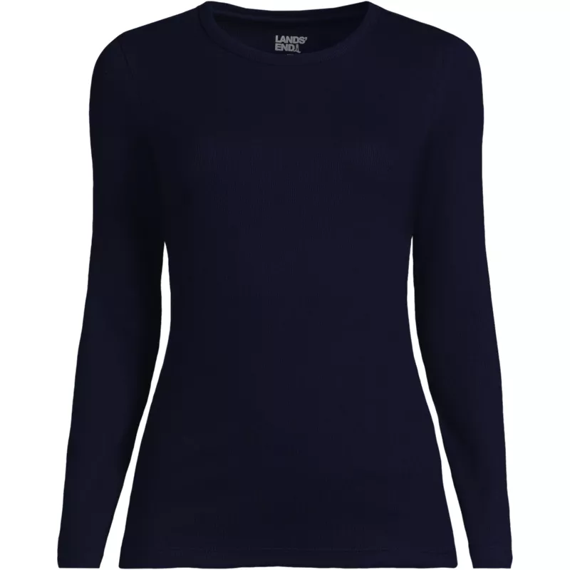 Women's Long Sleeve Micro Rib T-Shirt, Front