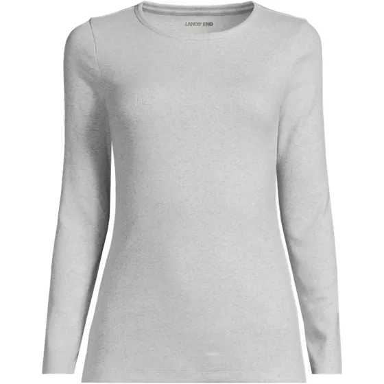 Women's Plus Size Long Sleeve Micro Rib T-Shirt - primary