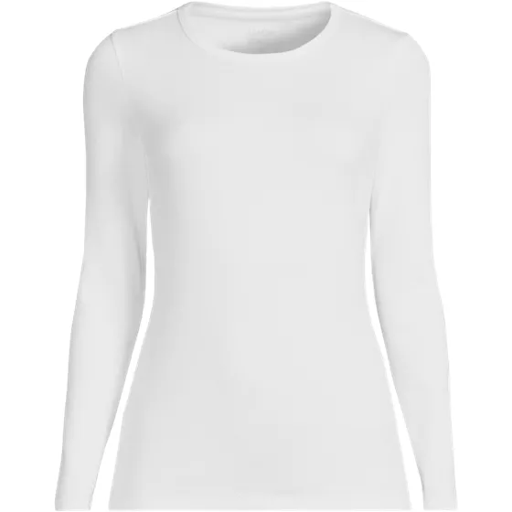 Women's Plus Size Long Sleeve Micro Rib T-Shirt - primary