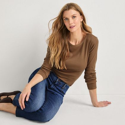 Women's Long Sleeve Micro Rib T-Shirt - primary