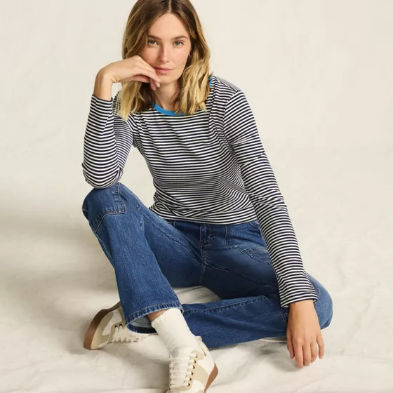 Women's Petite Long Sleeve Micro Rib T-Shirt - primary