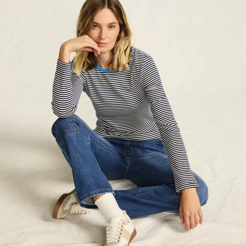 Women's Long Sleeve Micro Rib T-Shirt, alternative image