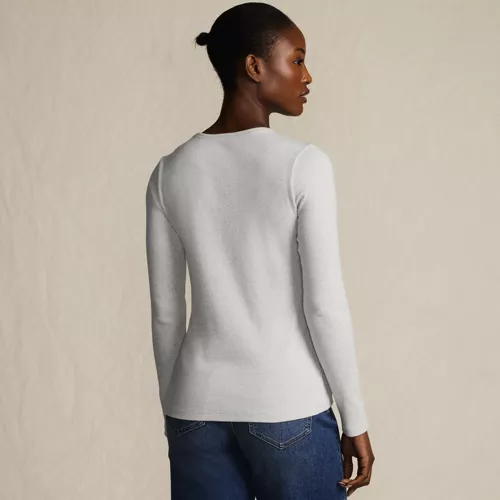 Women's Long Sleeve Micro Rib T-Shirt, Back