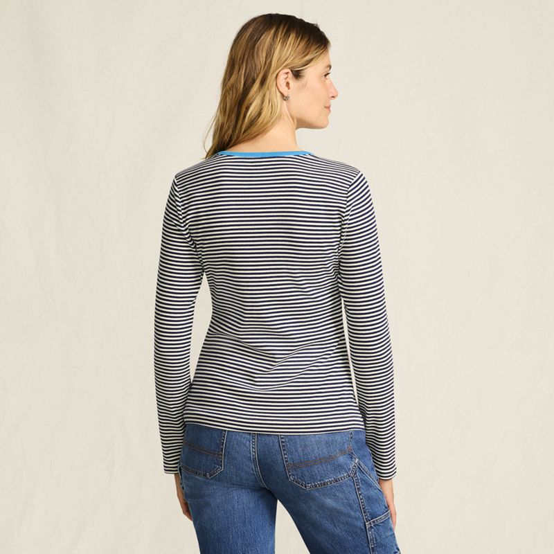 Women's Long Sleeve Micro Rib T-Shirt | Lands' End