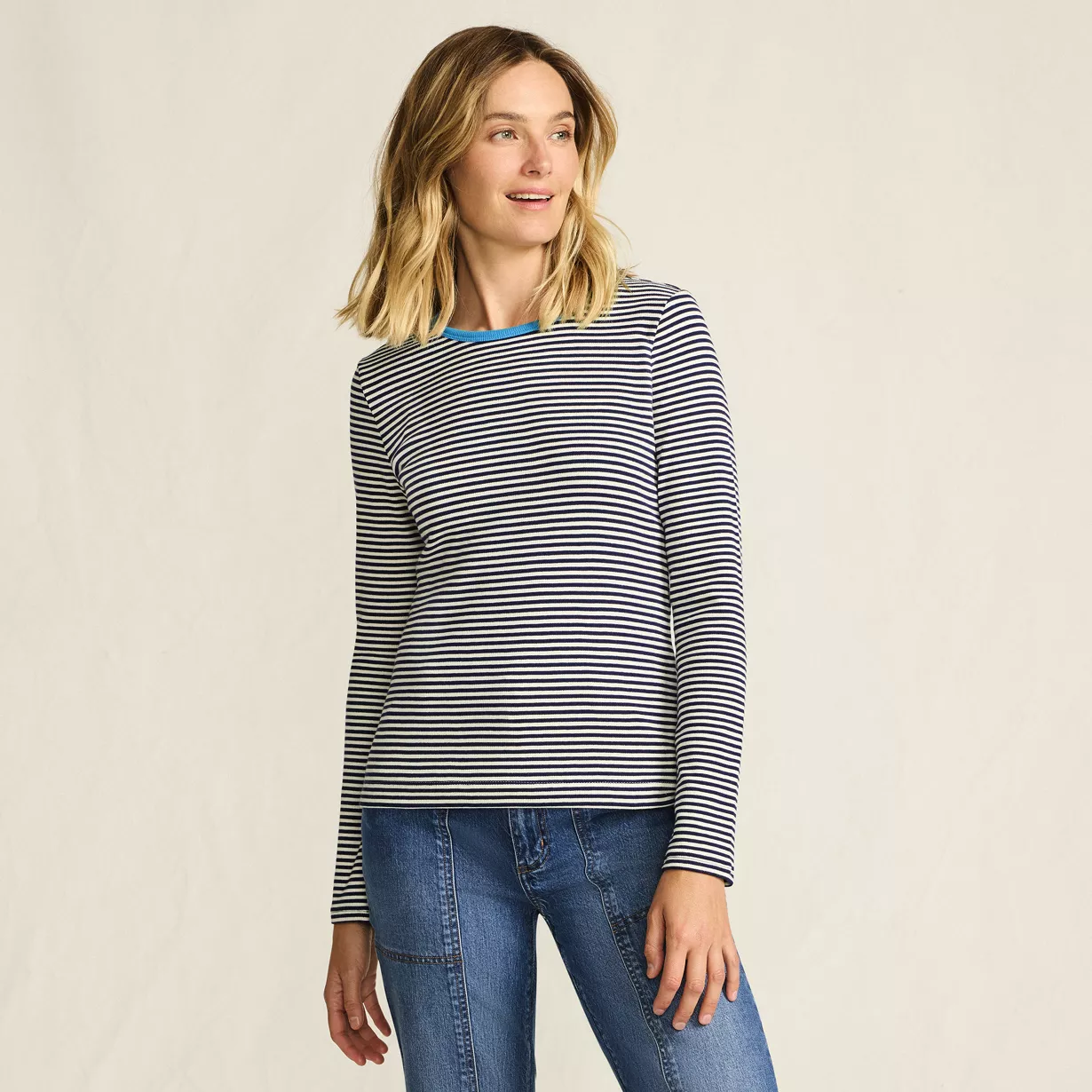 Women's Long Sleeve Micro Rib Crew