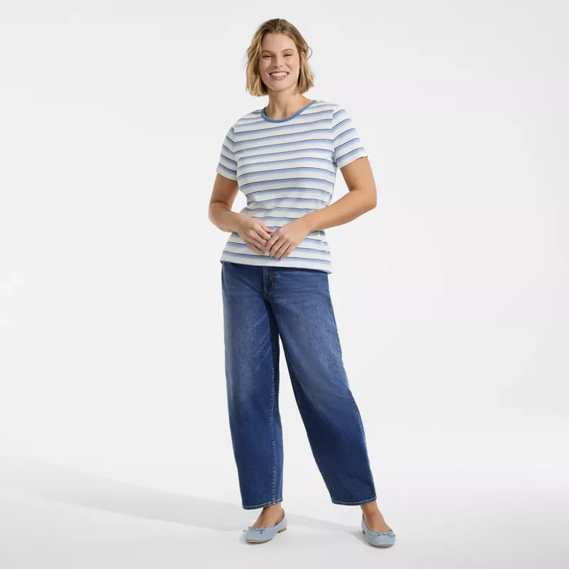 Women's Plus Size Micro Rib T-Shirt, alternative image