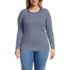 Women's Plus Size Long Sleeve Micro Rib T-Shirt, Front