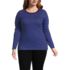Women's Plus Size Long Sleeve Micro Rib T-Shirt, Front
