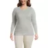 Women's Plus Size Long Sleeve Micro Rib T-Shirt, Front