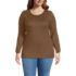 Women's Plus Size Long Sleeve Micro Rib T-Shirt, Front
