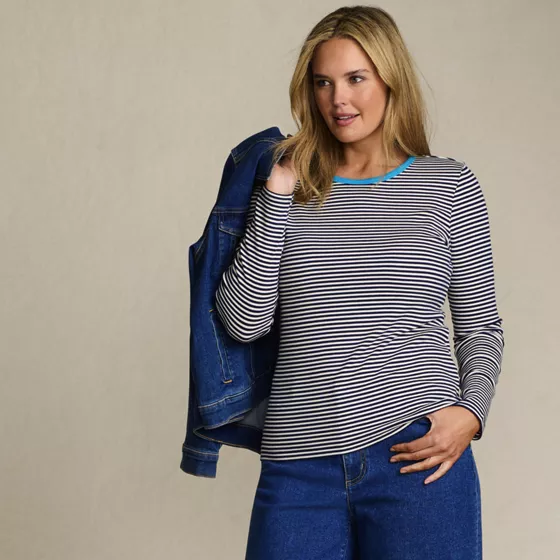 Women's Long Sleeve Micro Rib T-Shirt - primary