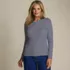 Women's Plus Size Long Sleeve Micro Rib T-Shirt, Front