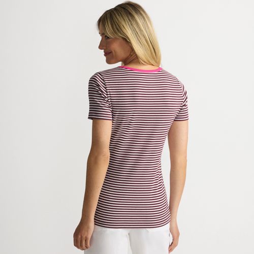 売れ筋商品|||ランズエンド カットソー トップス レディース Plus Size Drapey Rib Fitted Short Sleeve Mini T-Shirt White Women's Drapey Rib Fitted Short Sleeve Mini T-Shirt | Lands' End