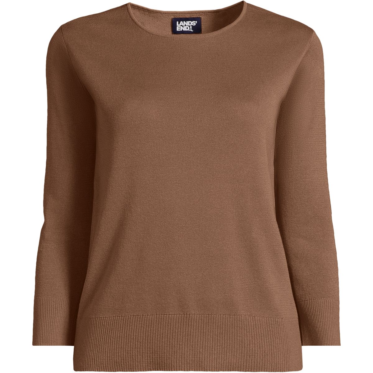 Women's 3/4 Sleeve Fine Gauge Cotton Sweater