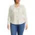 Women's Plus Size Waffle Relaxed Long Sleeve Shirt Jacket, Front