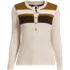Women's Plus Size Long Sleeve Cozy Rib Henley Top, Front
