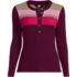 Women's Plus Size Long Sleeve Cozy Rib Henley Top, Front