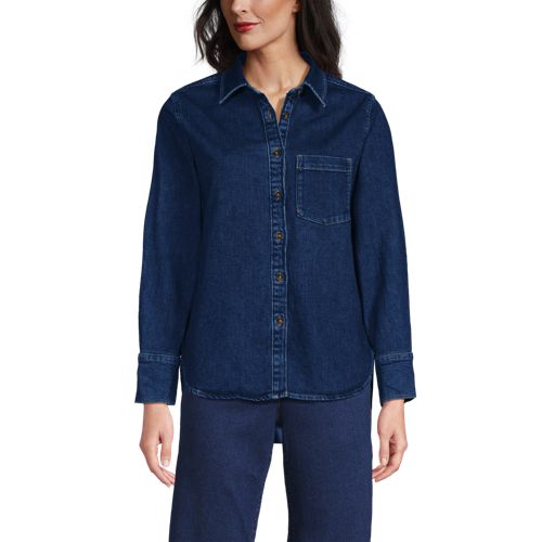Women's Soft Denim Twill Button Front Shirt - image 2
