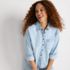 Women's Soft Denim Twill Button Front Shirt, alternative image