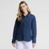 Women's Soft Denim Twill Button Front Shirt, Front