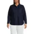 Women's Plus Size Soft Denim Twill Button Front Shirt, Front