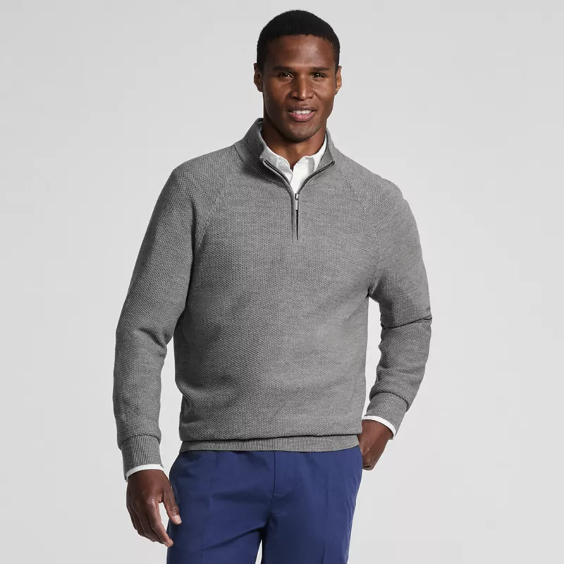 Men's Long Sleeve Washable Merino Wool Quarter Zip Sweater, alternative image