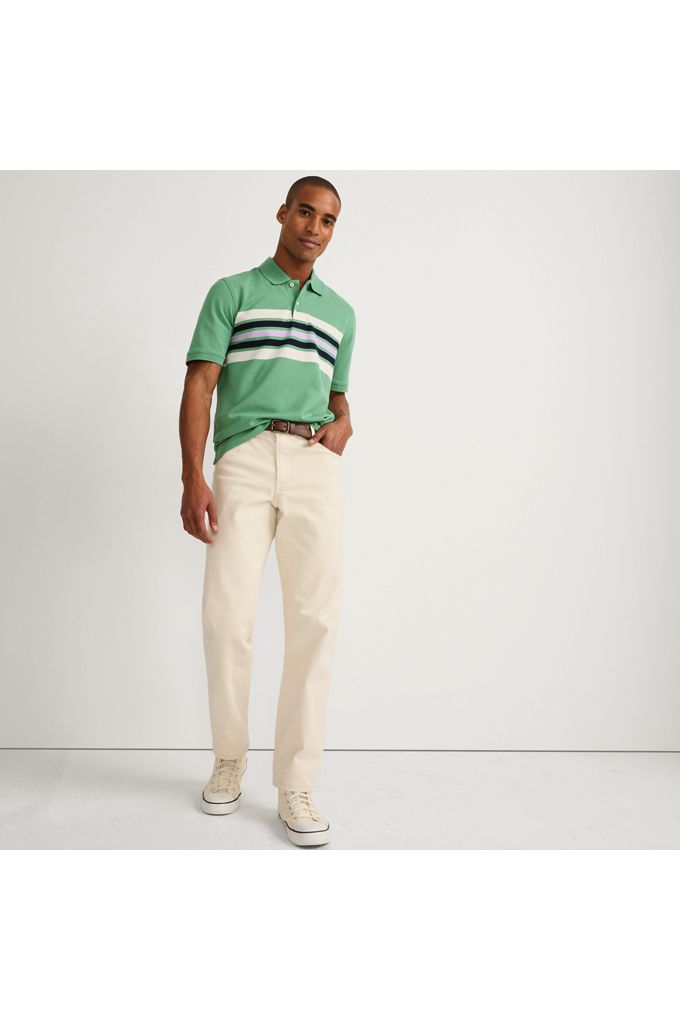 Lands' End Men's Tall Traditional Fit Comfort Waist Stretch Jeans In Ivory