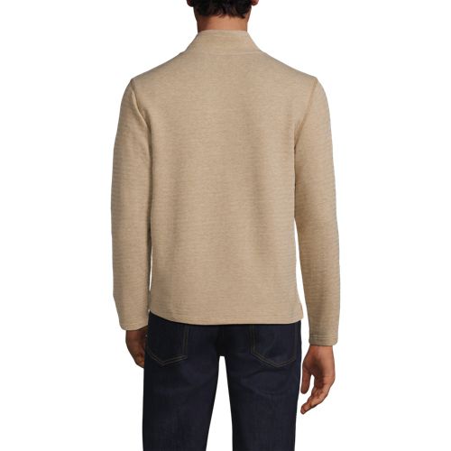  Lands' End Herringbone-pullover Mit Reißverschluss, Herren, Größe:44-46 Regular, Beige, Baumwoll-mischung/polyester-mischung, By Lands' End 