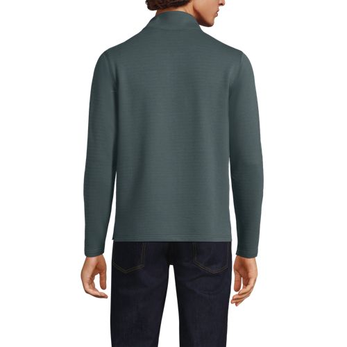  Lands' End Herringbone-pullover Mit Reißverschluss, Herren, Größe:44-46 Regular, Grün, Baumwoll-mischung/polyester-mischung, By Lands' End 