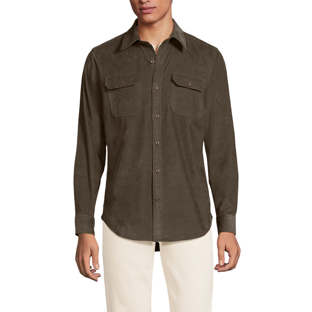 Men's Long Sleeve Corduroy Shirt | Lands' End Men's Long Sleeve Corduroy Shirt | Lands' End