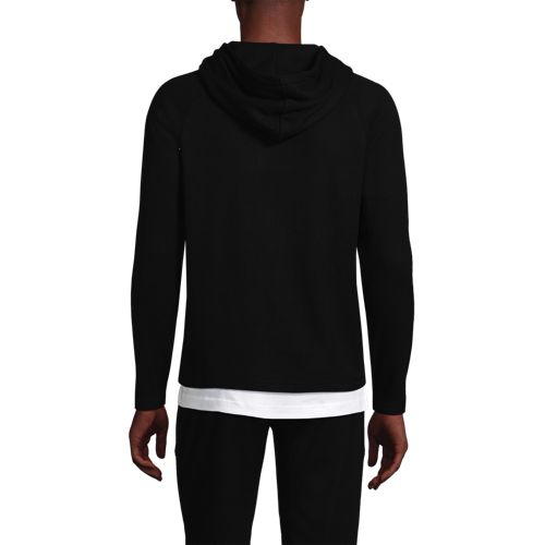  Lands' End Weicher Rippstrick-kapuzenpullover, Herren, Größe:56-58 Regular, Schwarz, Elasthan/viskose-mischung/polyester-mischung, By Lands' End 