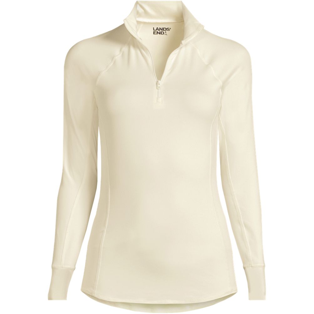 Women's Baselayer Cozy Thermaskin Quarter Zip Top | Lands' End