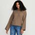 Women's Boucle Funnel Neck All Over Cable Sweater, Front