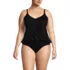 Women's Plus Size Smoothing Control Blouson Fauxkini One Piece Swimsuit, Front