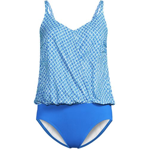 【NONCODE】Mintini Smoke Printed Flare One Piece Women's Chlorine Resistant Mesh Bandeau High Leg Fauxkini