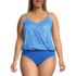 Women's Plus Size Chlorine Resistant Smoothing Control Blouson Fauxkini One Piece Swimsuit, Front