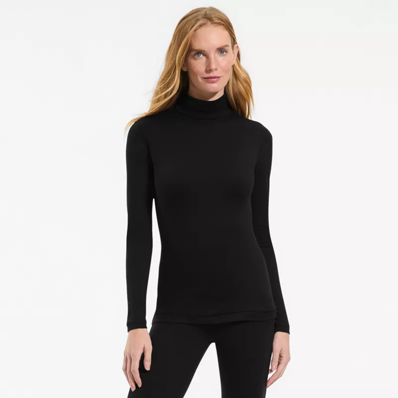 Women's Petite Baselayer Cozy Thermaskin Turtleneck Top, alternative image