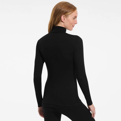  Lands' End Stretch-thermaskin-oberteil Mit Rollkragen, Damen, Größe:32-34 Regular, Schwarz, Elasthan/polyester-mischung, By Lands' End 