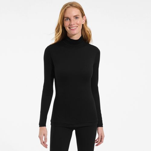  Lands' End Stretch-thermaskin-oberteil Mit Rollkragen, Damen, Größe:32-34 Regular, Schwarz, Elasthan/polyester-mischung, By Lands' End 