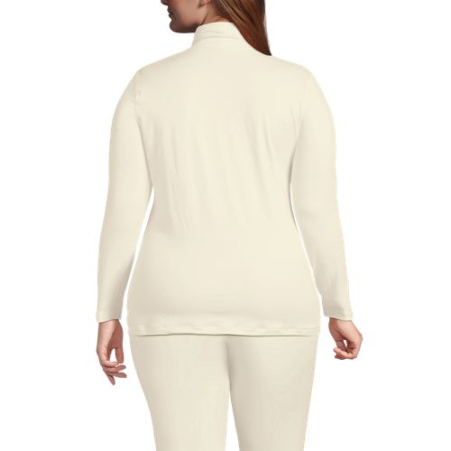  Lands' End Stretch-thermaskin-oberteil Mit Rollkragen, Damen, Größe:48-50 Plus, Weiß, Elasthan/polyester-mischung, By Lands' End 