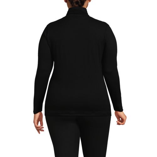  Lands' End Stretch-thermaskin-oberteil Mit Rollkragen, Damen, Größe:48-50 Plus, Schwarz, Elasthan/polyester-mischung, By Lands' End 