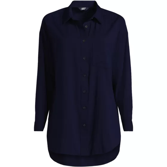Women's Cotton Voile Billowy Oversized Shirt - primary