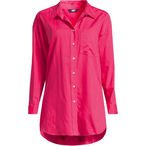 Women's Cotton Voile Billowy Oversized Shirt, Front