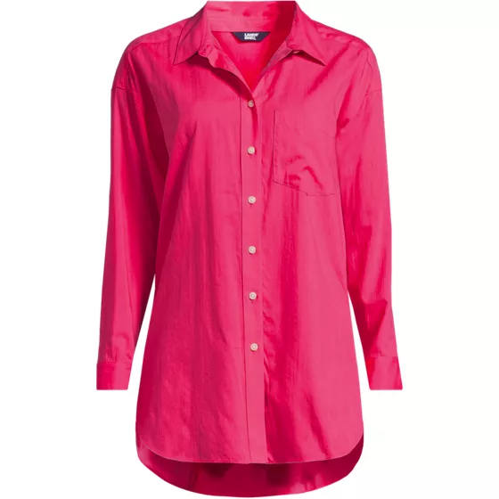 Women's Cotton Voile Billowy Oversized Shirt - primary