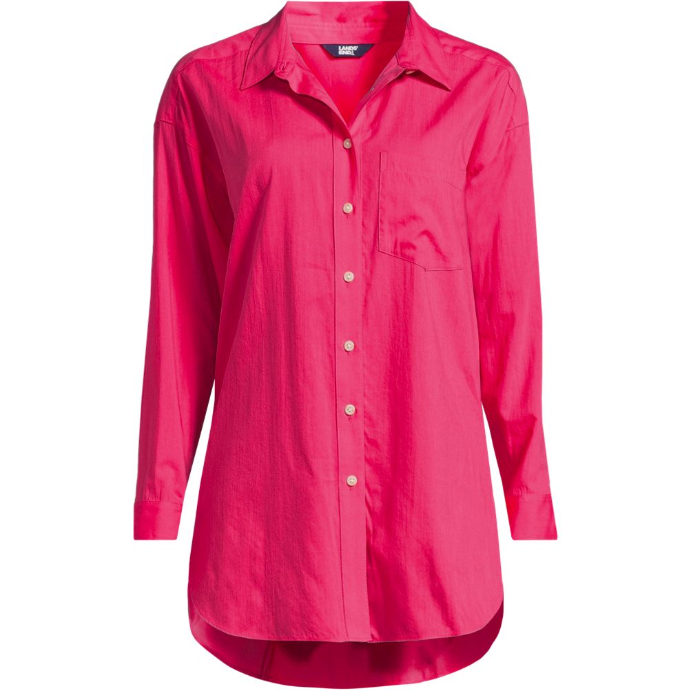 Women's Cotton Voile Billowy Oversized Shirt Lands' End