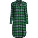 Women's Drapey Flannel Long Sleeve Button Down Knee Length Sleepshirt Nightgown, Front