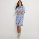 Women's Drapey Flannel Long Sleeve Button Down Knee Length Sleepshirt Nightgown, alternative image